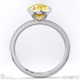 yellow lab grown diamond oval-cut basket bezel setting pave white gold engagement ring with 9k white gold metal and oval shape diamond
