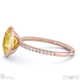 yellow natural diamond oval-cut basket bezel setting pave rose gold engagement ring with 18k rose gold metal and oval shape diamond