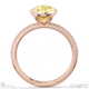 yellow natural diamond oval-cut basket bezel setting pave rose gold engagement ring with 18k rose gold metal and oval shape diamond