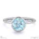 blue or paraiba tourmaline round cut basket bezel setting solitaire platinum engagement ring with platinum metal and round shape diamond