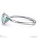 blue or paraiba tourmaline round cut basket bezel setting solitaire platinum engagement ring with platinum metal and round shape diamond