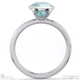 blue or paraiba tourmaline round cut basket bezel setting solitaire platinum engagement ring with platinum metal and round shape diamond