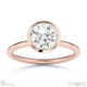 natural diamond round-cut basket bezel setting solitaire rose gold engagement ring with 9k rose gold metal and round shape diamond
