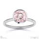pink natural diamond round cut basket bezel setting solitaire white gold engagement ring with 9k white gold metal and round shape diamond