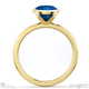 sapphire round cut basket bezel solitaire yellow gold engagement ring with 18k yellow gold metal and round shape diamond