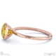 yellow lab grown diamond round-cut basket bezel setting solitaire rose gold engagement ring with 18k rose gold metal and round shape diamond