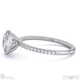 lab grown diamond round-cut basket bezel setting pave white gold engagement ring with 18k white gold metal and round shape diamond