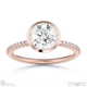 lab grown diamond round-cut basket bezel setting pave rose gold engagement ring with 9k rose gold metal and round shape diamond