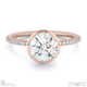 lab grown diamond round-cut basket bezel setting pave rose gold engagement ring with 9k rose gold metal and round shape diamond