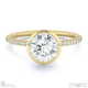 lab grown diamond round-cut basket bezel setting pave yellow gold engagement ring with 18k yellow gold metal and round shape diamond