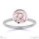 pink natural diamond round cut basket bezel setting pave platinum engagement ring with platinum metal and round shape diamond