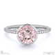 pink natural diamond round cut basket bezel setting pave platinum engagement ring with platinum metal and round shape diamond