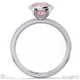 pink natural diamond round cut basket bezel setting pave platinum engagement ring with platinum metal and round shape diamond