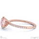 pink natural diamond round cut basket bezel side stones rose gold engagement ring with 18k rose gold metal and round shape diamond