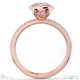 pink natural diamond round cut basket bezel side stones rose gold engagement ring with 18k rose gold metal and round shape diamond