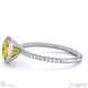 yellow lab grown diamond round-cut basket bezel setting pave white gold engagement ring with 18k white gold metal and round shape diamond