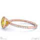 yellow lab grown diamond round-cut basket bezel setting pave rose gold engagement ring with 9k rose gold metal and round shape diamond
