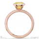 yellow lab grown diamond round-cut basket bezel setting pave rose gold engagement ring with 9k rose gold metal and round shape diamond