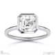 lab grown diamond asscher-cut basket bezel setting solitaire white gold engagement ring with 9k white gold metal and asscher shape diamond