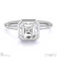 lab grown diamond asscher-cut basket bezel setting solitaire white gold engagement ring with 9k white gold metal and asscher shape diamond
