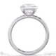 lab grown diamond asscher-cut basket bezel setting solitaire white gold engagement ring with 9k white gold metal and asscher shape diamond