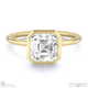 lab grown diamond asscher-cut basket bezel setting solitaire yellow gold engagement ring with 9k yellow gold metal and asscher shape diamond