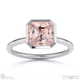 pink natural diamond asscher cut basket bezel setting solitaire white gold engagement ring with 9k white gold metal and asscher shape diamond