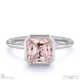 pink natural diamond asscher cut basket bezel setting solitaire white gold engagement ring with 9k white gold metal and asscher shape diamond