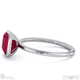 spinel asscher cut basket bezel setting solitaire white gold engagement ring with 9k white gold metal and asscher shape diamond