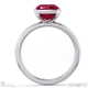 spinel asscher cut basket bezel setting solitaire white gold engagement ring with 9k white gold metal and asscher shape diamond