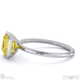 yellow lab grown diamond asscher-cut basket bezel setting solitaire white gold engagement ring with 18k white gold metal and asscher shape diamond