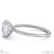 lab grown diamond asscher-cut basket bezel setting pave platinum engagement ring with platinum metal and asscher shape diamond