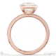 lab grown diamond asscher-cut basket bezel setting pave rose gold engagement ring with 9k rose gold metal and asscher shape diamond