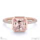 pink natural diamond asscher cut basket bezel setting pave rose gold engagement ring with 18k rose gold metal and asscher shape diamond