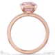 pink natural diamond asscher cut basket bezel setting pave rose gold engagement ring with 18k rose gold metal and asscher shape diamond
