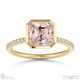 pink natural diamond asscher cut basket bezel side stones yellow gold engagement ring with 18k yellow gold metal and asscher shape diamond