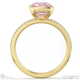 pink natural diamond asscher cut basket bezel side stones yellow gold engagement ring with 18k yellow gold metal and asscher shape diamond