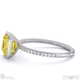 yellow natural diamond asscher-cut basket bezel setting pave platinum engagement ring with platinum metal and asscher shape diamond