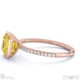 yellow lab grown diamond asscher-cut basket bezel setting pave rose gold engagement ring with 18k rose gold metal and asscher shape diamond