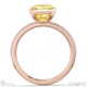 yellow lab grown diamond asscher-cut basket bezel setting pave rose gold engagement ring with 18k rose gold metal and asscher shape diamond