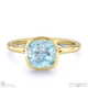 blue lab diamond cushion cut bezel setting split band yellow gold engagement ring with 18k yellow gold metal and cushion shape diamond