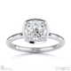 natural diamond cushion-cut bezel setting split band white gold engagement ring with 18k white gold metal and cushion shape diamond
