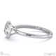 natural diamond cushion-cut bezel setting split band white gold engagement ring with 18k white gold metal and cushion shape diamond