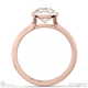 lab grown diamond cushion-cut bezel setting split band rose gold engagement ring with 9k rose gold metal and cushion shape diamond