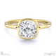lab grown diamond cushion-cut bezel setting split band yellow gold engagement ring with 9k yellow gold metal and cushion shape diamond