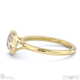 lab grown diamond cushion-cut bezel setting split band yellow gold engagement ring with 9k yellow gold metal and cushion shape diamond