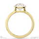 lab grown diamond cushion-cut bezel setting split band yellow gold engagement ring with 9k yellow gold metal and cushion shape diamond