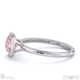 pink natural diamond cushion cut bezel setting split band platinum engagement ring with platinum metal and cushion shape diamond