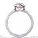 pink natural diamond cushion cut bezel setting split band platinum engagement ring with platinum metal and cushion shape diamond