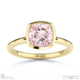pink natural diamond cushion cut bezel setting split band yellow gold engagement ring with 9k yellow gold metal and cushion shape diamond